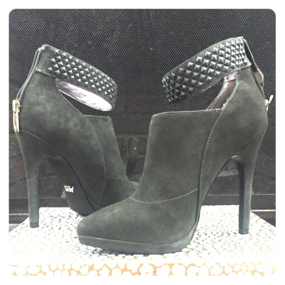 Gray Suede Booties